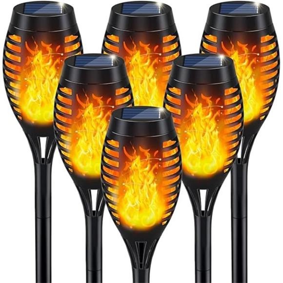 Solar Lights Outdoor, Solar Torch Light with Flickering Flame for Garden Decor - Picture 7 of 7